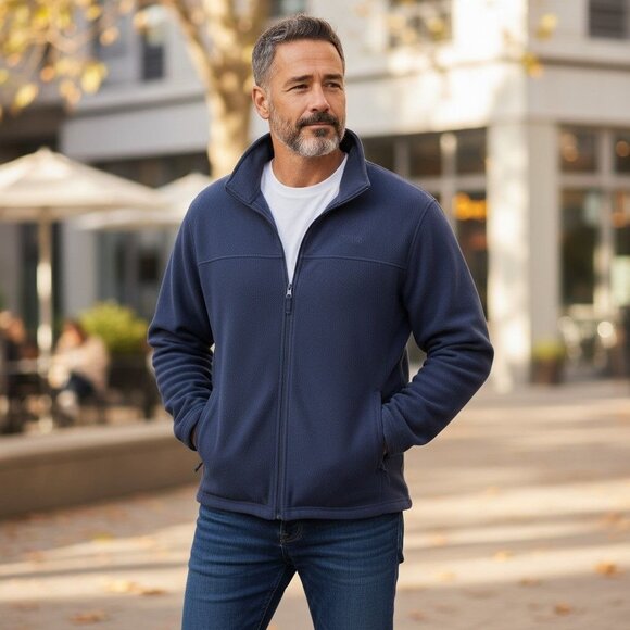 Columbia Navy Blue Mens Full-Zip Fleece Jacket 3XT Tall Size Warm & Soft Outerwe - Picture 5 of 9